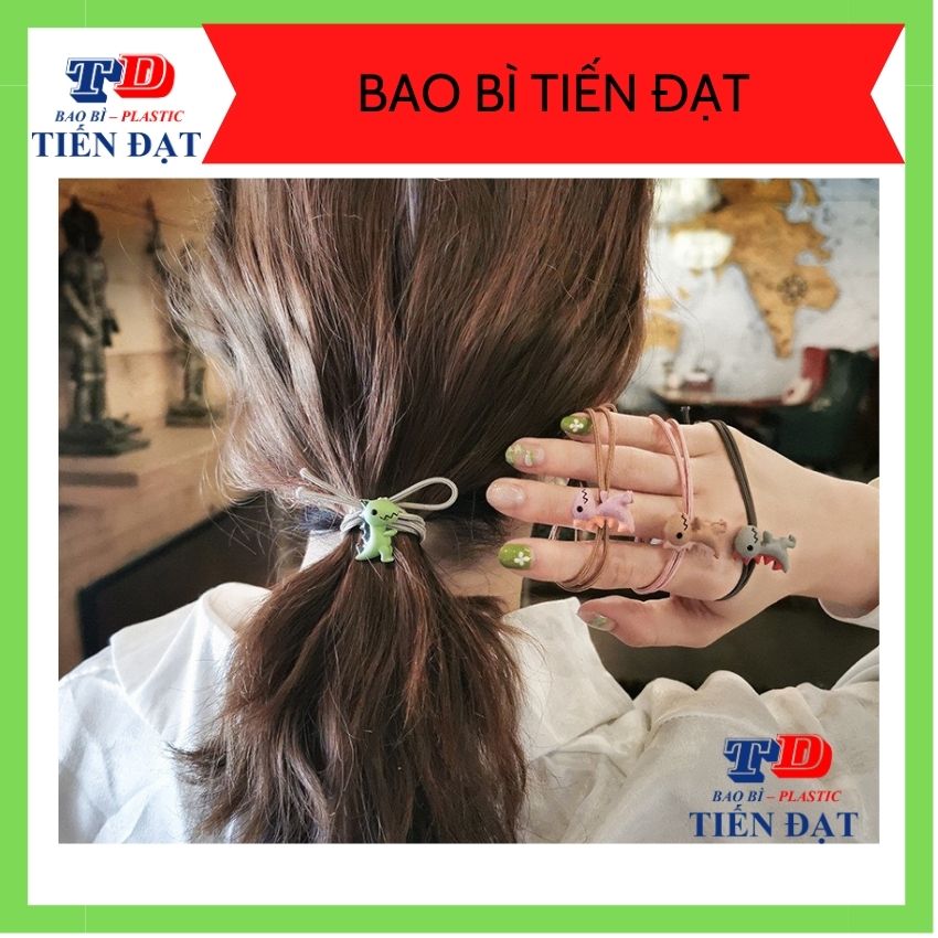 [ mới] Dây Cột Tóc Cao Su Co Giãn Hình Khủng Long Dễ Thương; Thun Co giãn