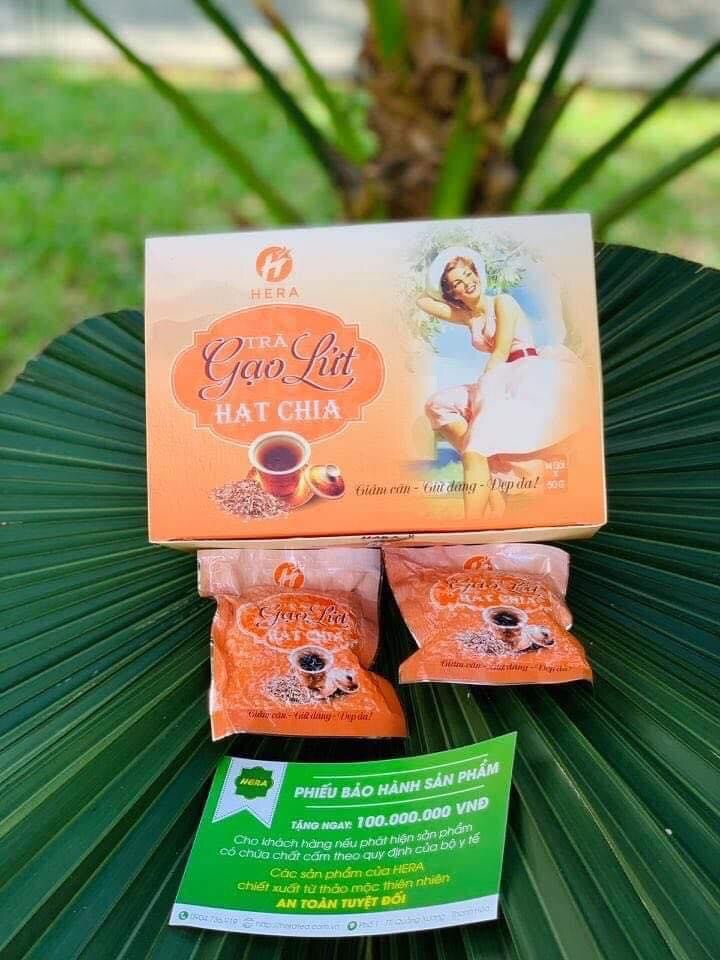 TRÀ GẠO LỨT HẠT CHIA HERA [ TẶNG BÌNH ]
