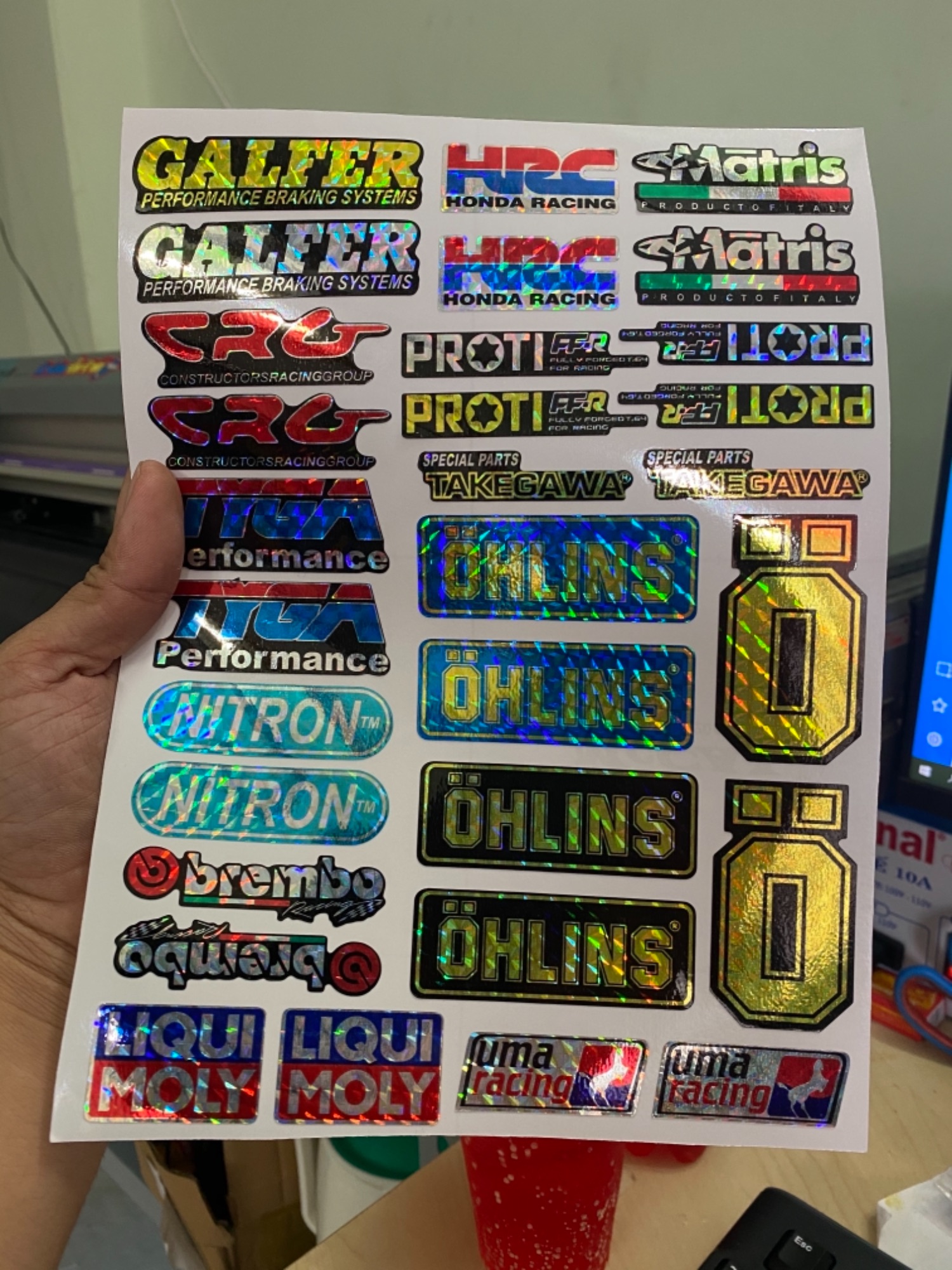 Logo sticker khổ a4 dán trang trí xe máy