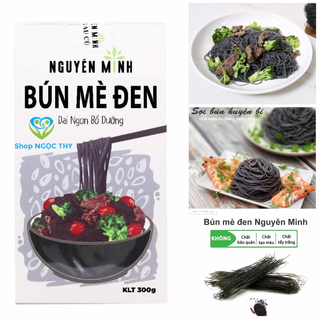 [Nguyên Minh] Bún gạo lứt mè đen (mì gạo lức đen) ăn kiêng eat clean