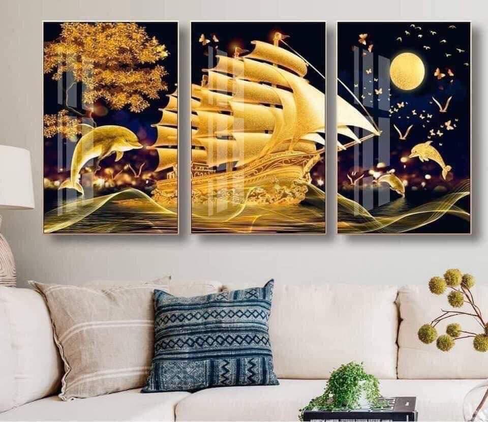 Tranh treo phòng khách, tranh pha lê, tranh tráng gương phủ bóng decor phòng xịn sò đẹp hơn tranh canvas 1.2m