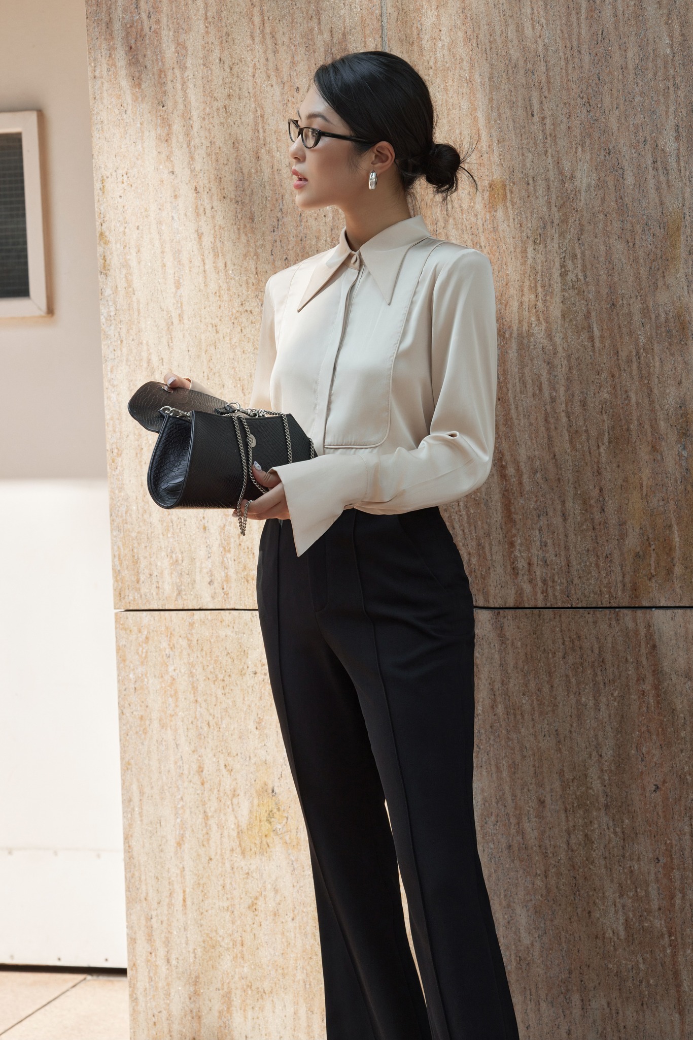 Áo sơ mi lụa mịn da cổ đức HUONG BOUTIQUE BSSM36