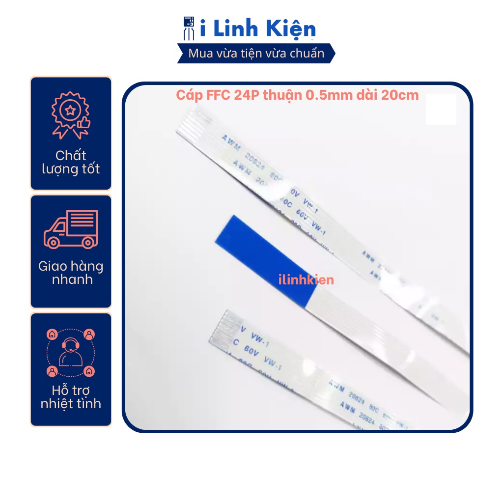 Cáp ffc 24p thuận 0.5mm dài 20cm