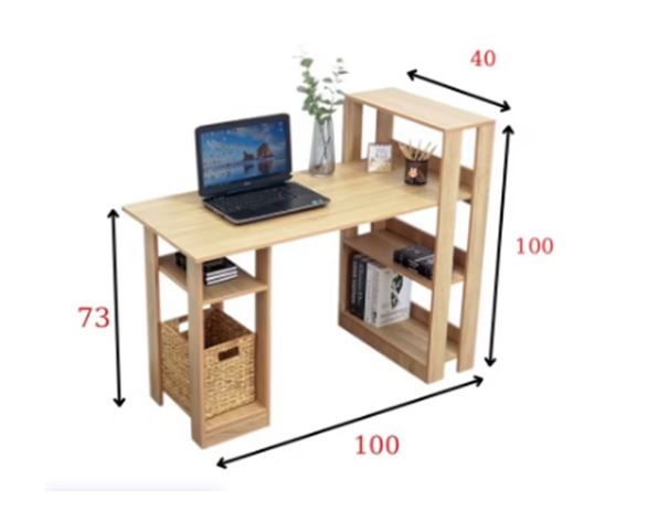 Bàn Làm Việc Kết Hợp Kệ Sách