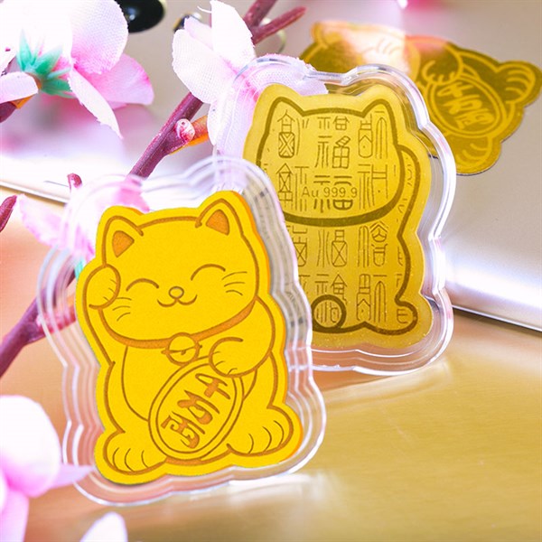 COMBO 3 MÈO VÀNG DÁN ĐIỆN THOẠI MAY MẮN