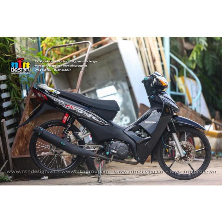 Tem rời Wave Alpha 110 - mẫu lửa xám trắng đen 2023