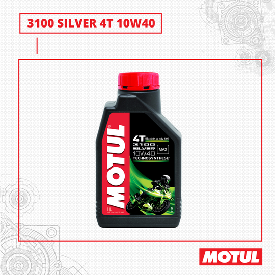 [HCM][Motul Chính Hãng] Nhớt xe số cao cấp Motul 3100 Silver 10W40 API SM JASO MA2 dầu nhớt bán tổng hợp cho xe máy số xe mô tô pkl xe exciter xe winner wave sirus satria sonic