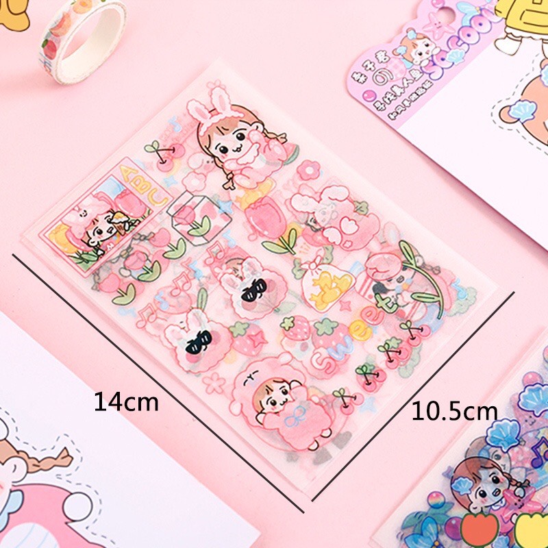 Bộ 4 tấm sticker cô gái lấp lánh
