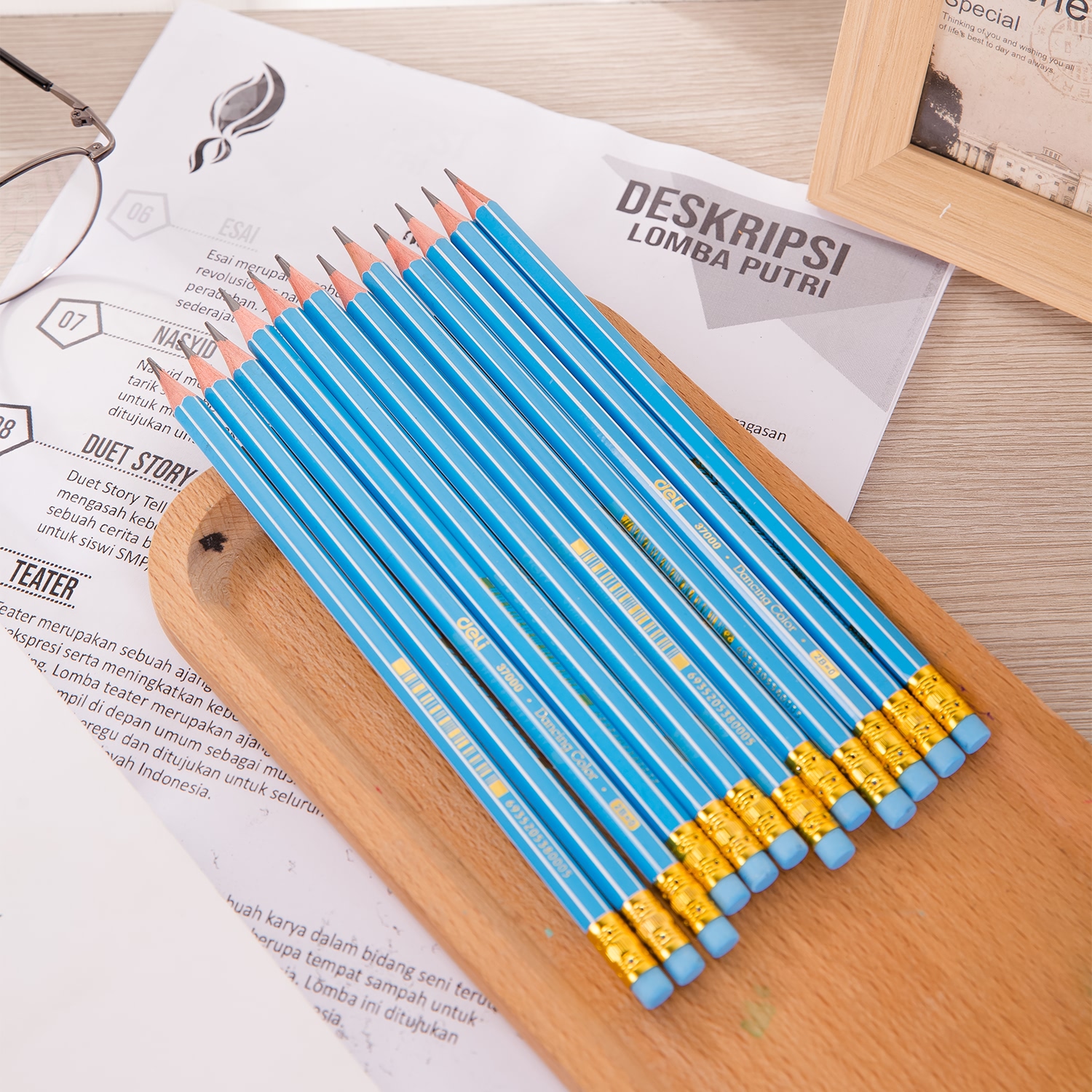 (1 Hộp 12 Cây) Bút chì lục giác 2B Deli - E37000