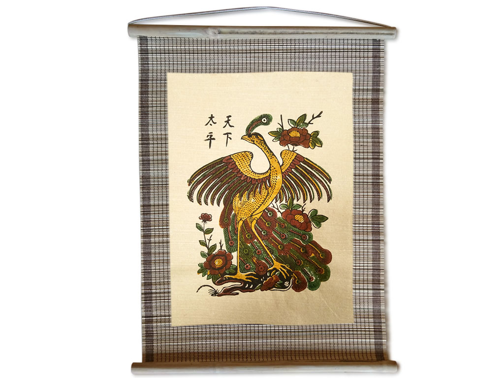 Tranh Dân Gian Đông Hồ Chim Công Thiên Hạ Thái Bình