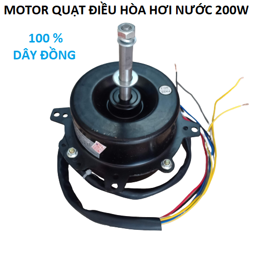 Motor quạt điều hòa hơi nước 200W - Lõi đồng - Tặng tụ điện và sơ đồ đấu dây