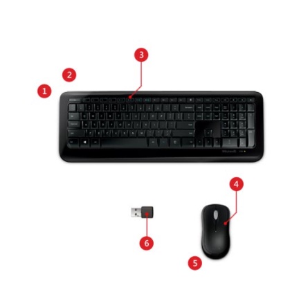 Bộ bàn phím chuột máy tính không dây Microsoft Wireless Desktop 850 PY9