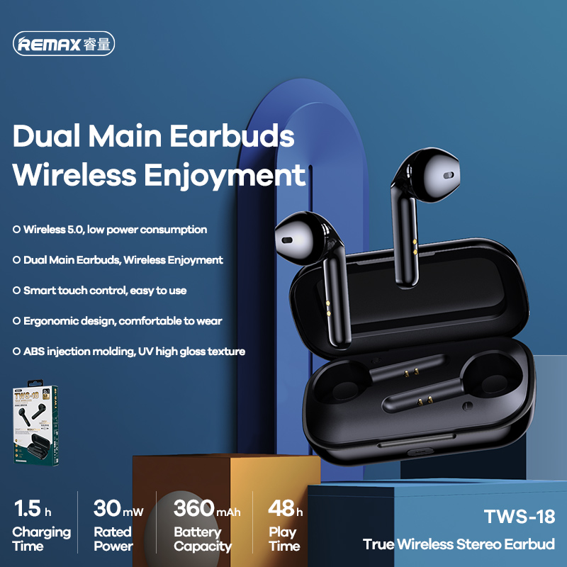 [HCM]Tai Nghe Bluetooth True Wireless Stereo Earbuds Remax TWS-18