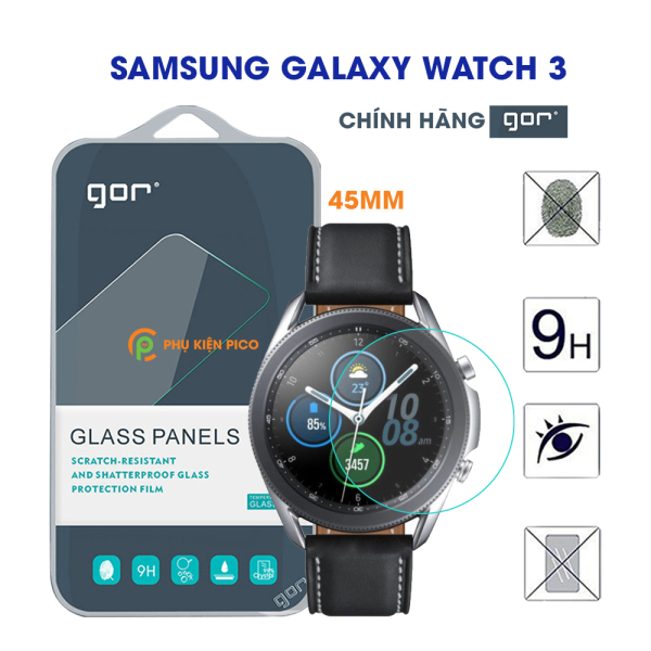 Cường lực đồng hồ Samsung Galaxy Watch 3 41/45mm chính hãng Gor trong suốt full màn hình - Dán màn hình Samsung Galaxy Watch 3