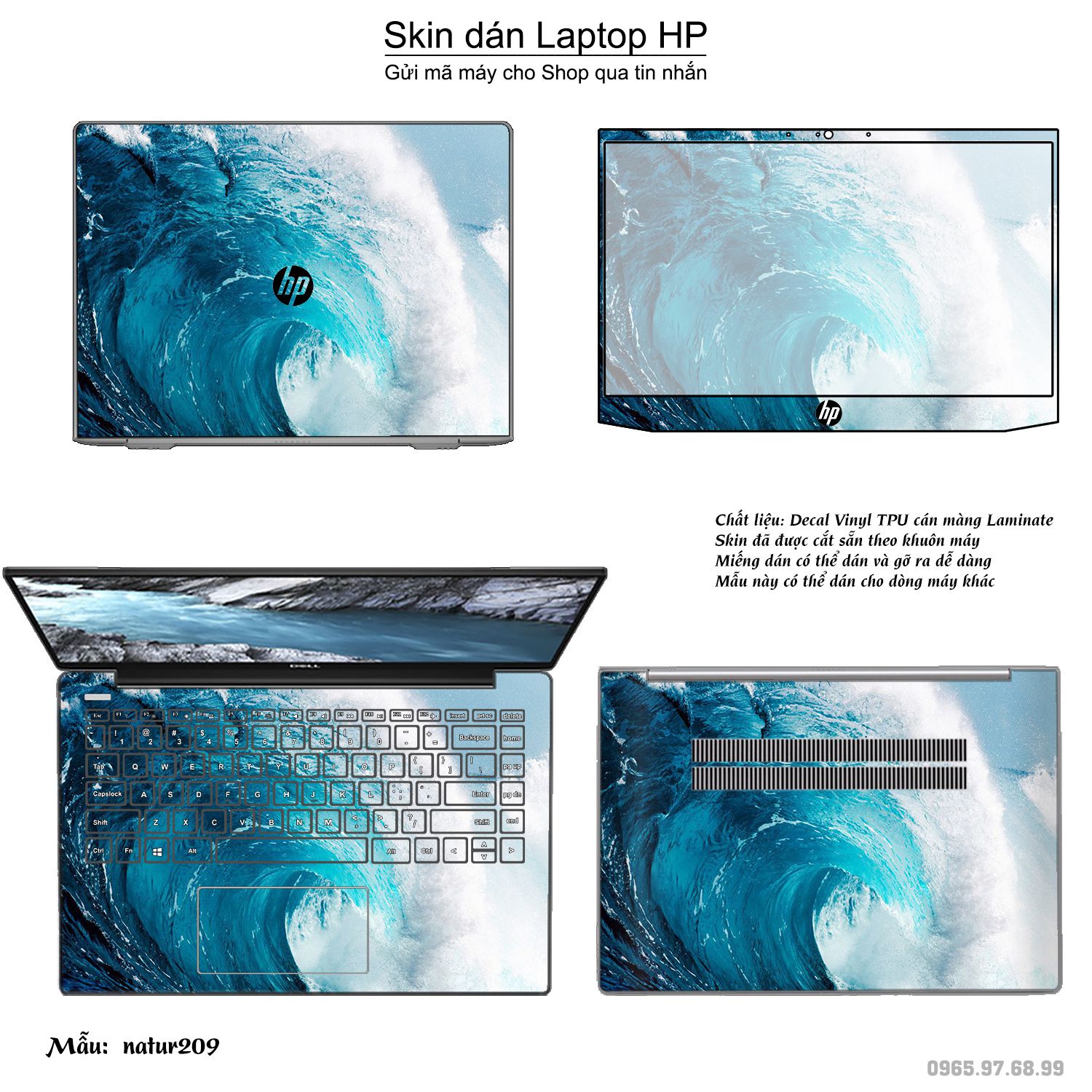 Decal Skin dán Laptop HP mẫu thiên nhiên (inbox mã máy cho shop)