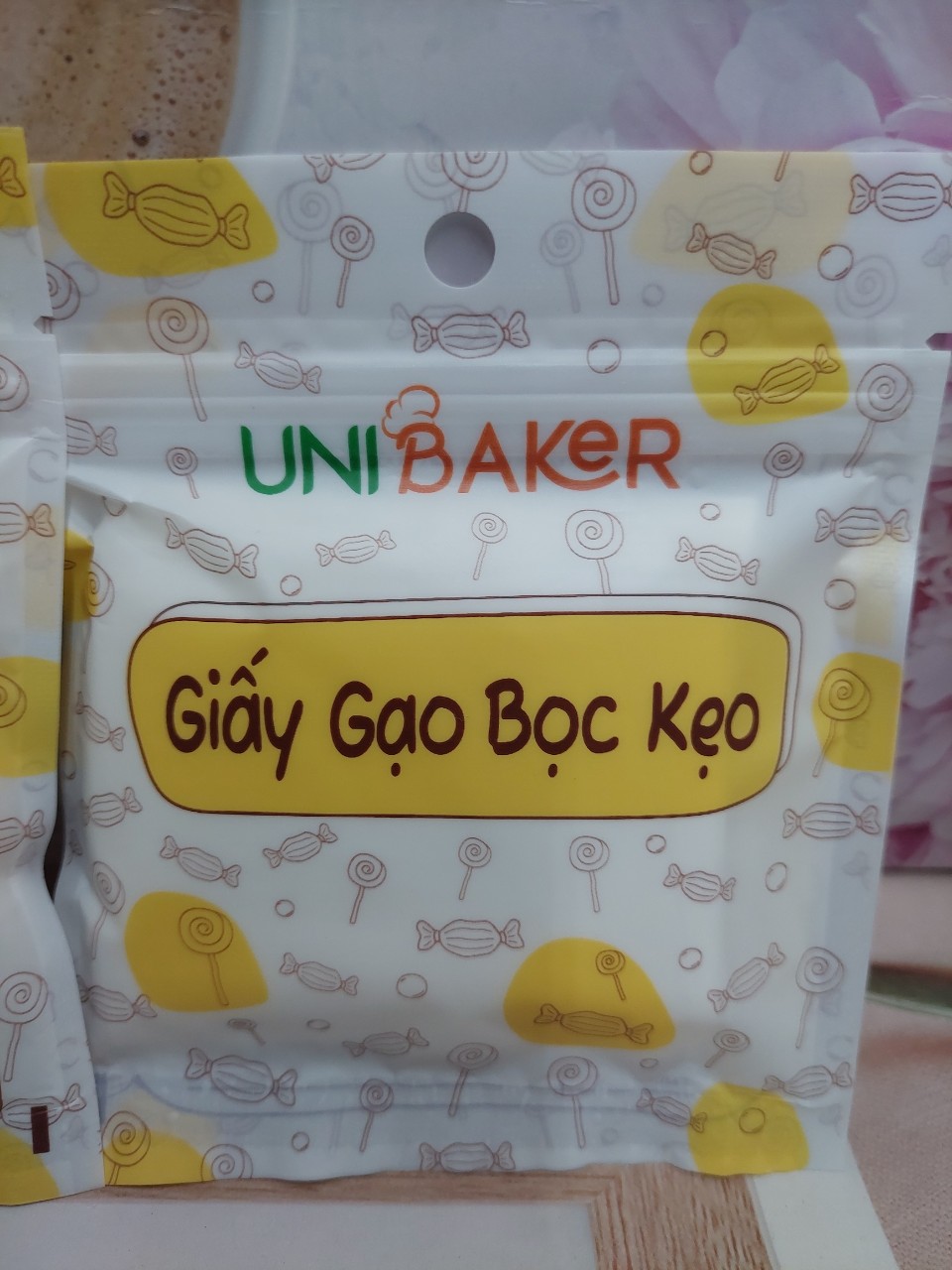 500 Giấy Gạo Bọc Kẹo Nougat ....8 x 6,5 cm Unibaker
