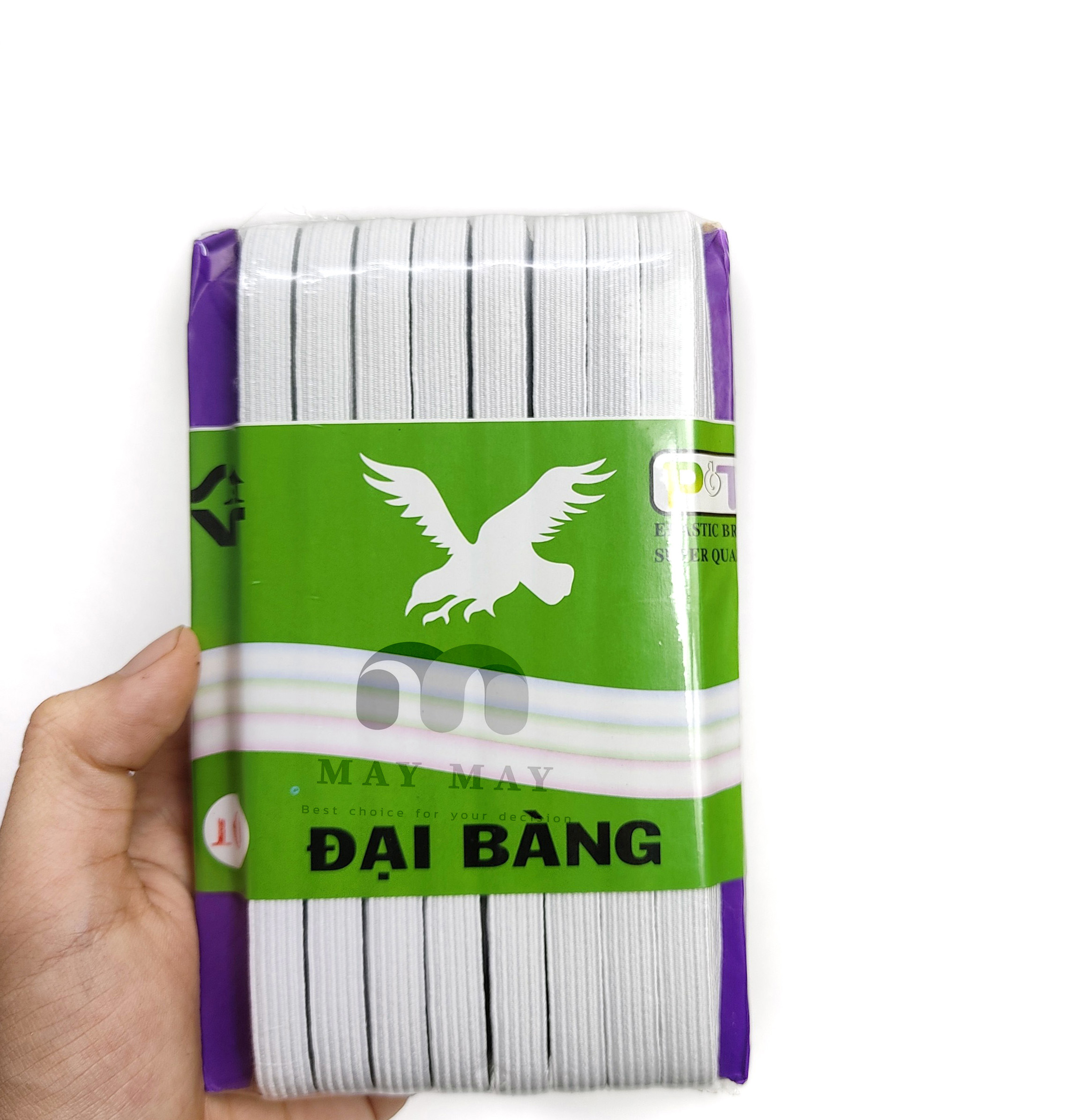 Thun / Chun dẹp đại bàng tím 1 vĩ 20m sử dụng làm chun quần áo