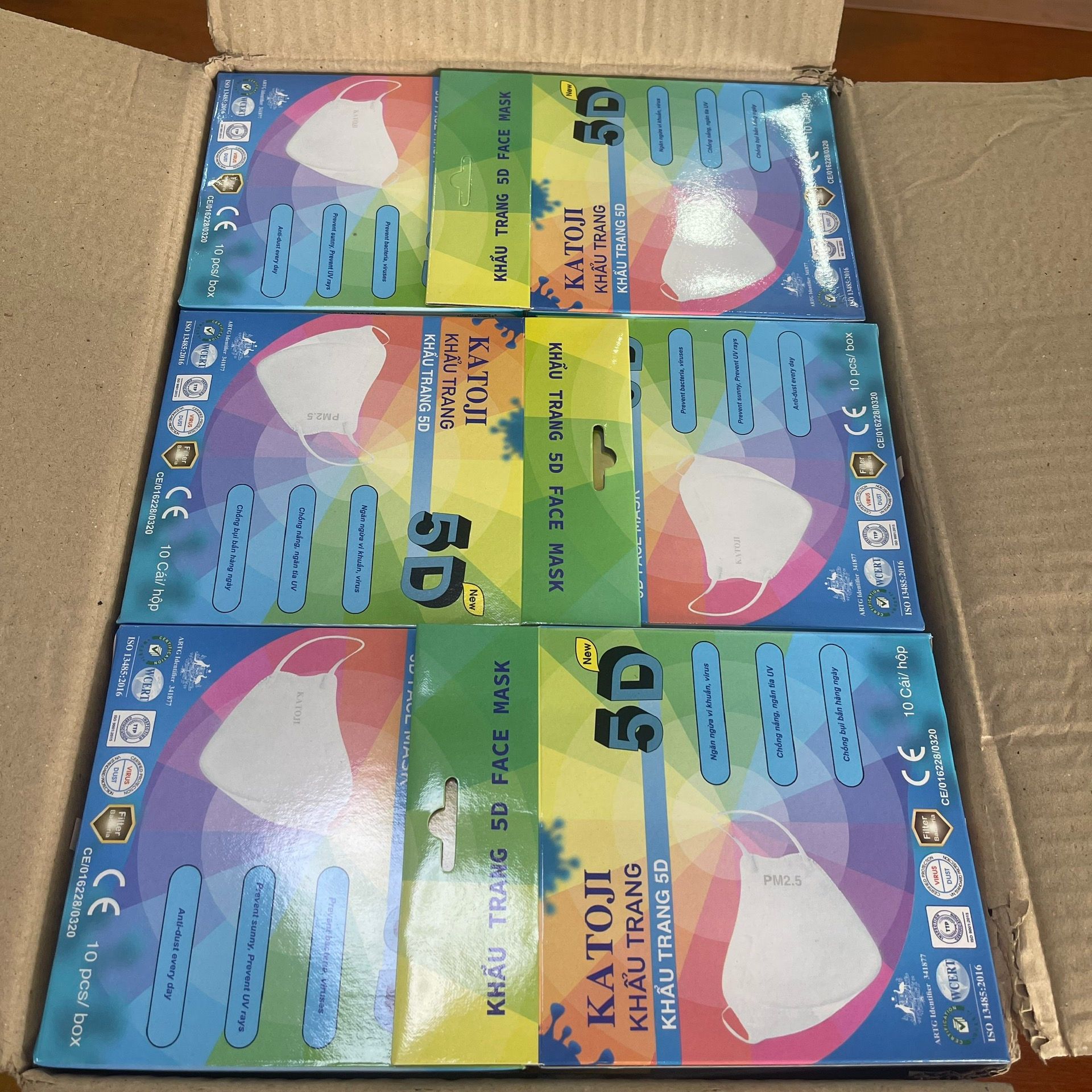 Combo 25 hộp Khẩu trang 5D KATOJI
