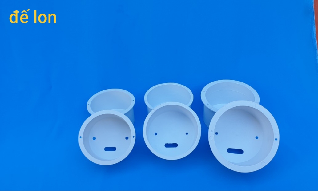 Đế âm tường lon phi 90 - đèn mắt ếch phi 90 - 10 cái
