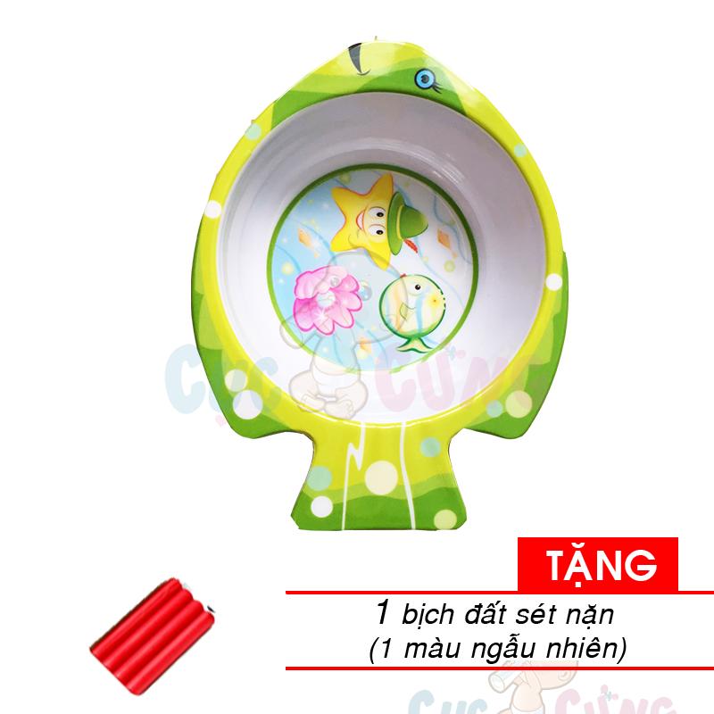 Chén cho bé tập ăn bằng nhựa Tặng 1 miếng đất sáp màu ngẫu nhiên - chen tap an cho be