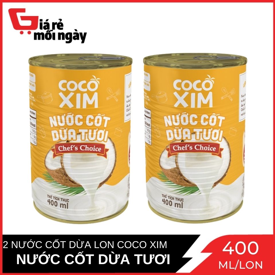 Combo 2 Lon Nước Cốt Dừa Tươi Chefs Choice (Cam) Lon 400ml x2