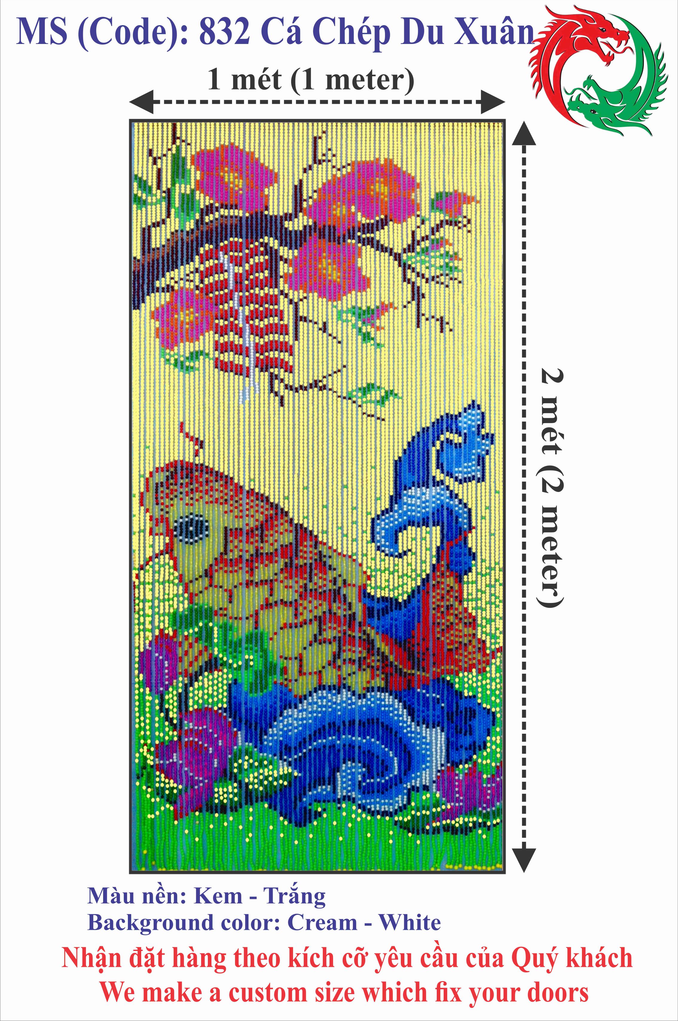 Màn hạt nhựa - Công ty Hai Con Rồng - Code 832 Cá Chép Du Xuân