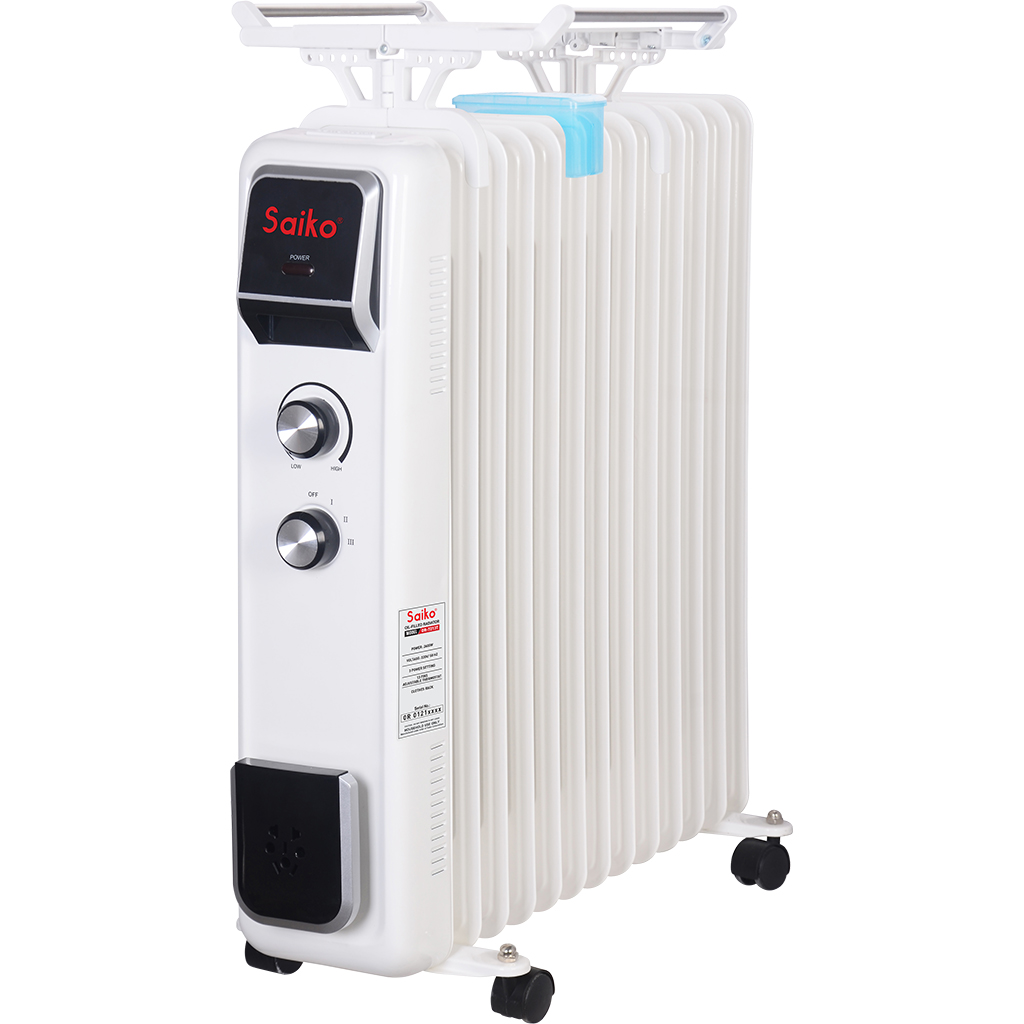 (BH 12 tháng toàn quốc)Máy sưởi dầu Saiko OR-7213T (13 thanh- có giá phơi quần áo)