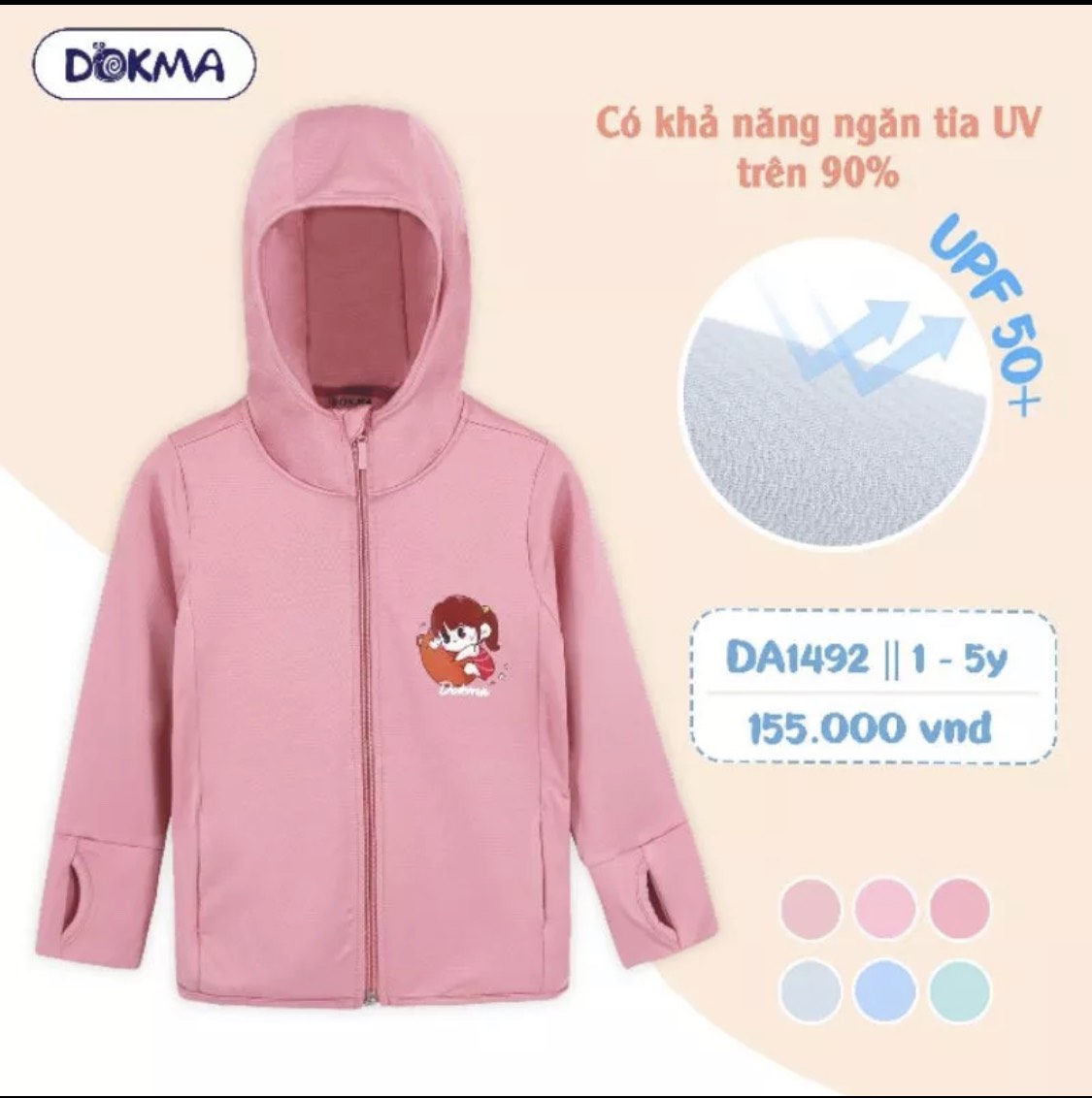 Áo chống nắng cho bé chống tia uv da1492 dokma