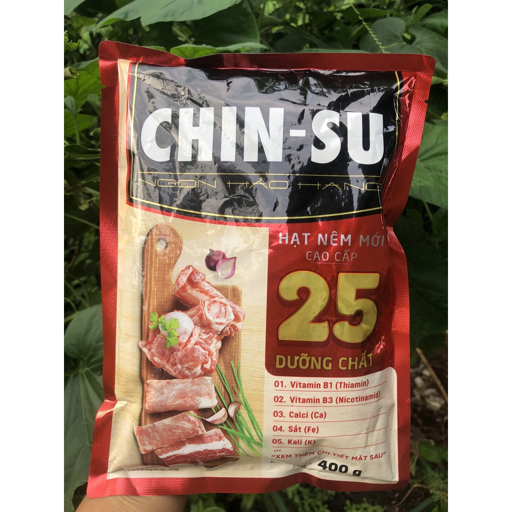 HẠT NÊM CHINSU 25 DƯỠNG CHẤT ( GÓI 400GR ). DATE 07.2022
