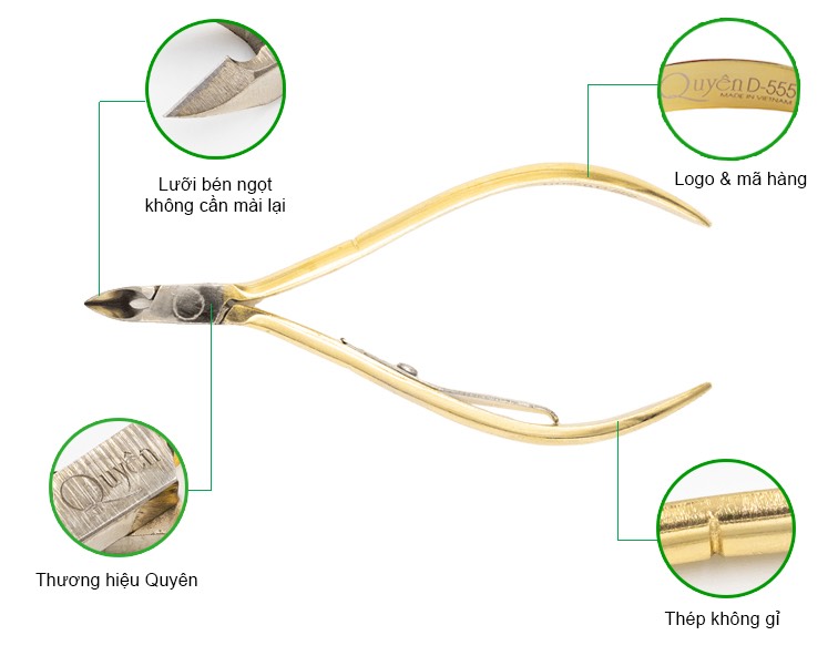 (hàng cty ) Kiềm Cắt Da Quyên D555, tặng dũa