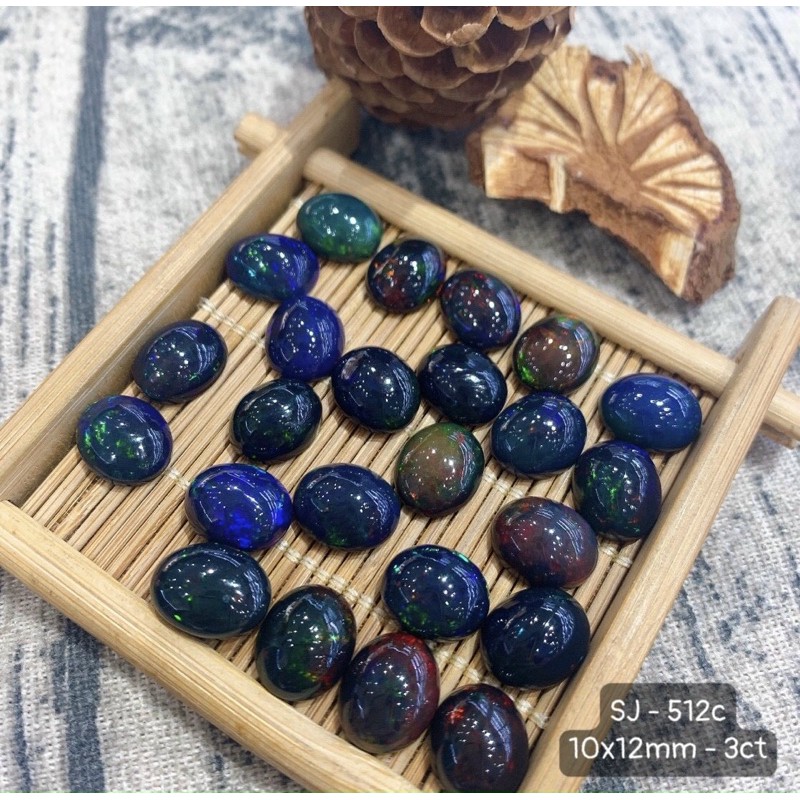 Mặt Opal Oval Xanh Đen Vừa Cập Bến Size 13*18 - 12*16 - 10*14 - 10*12mm
