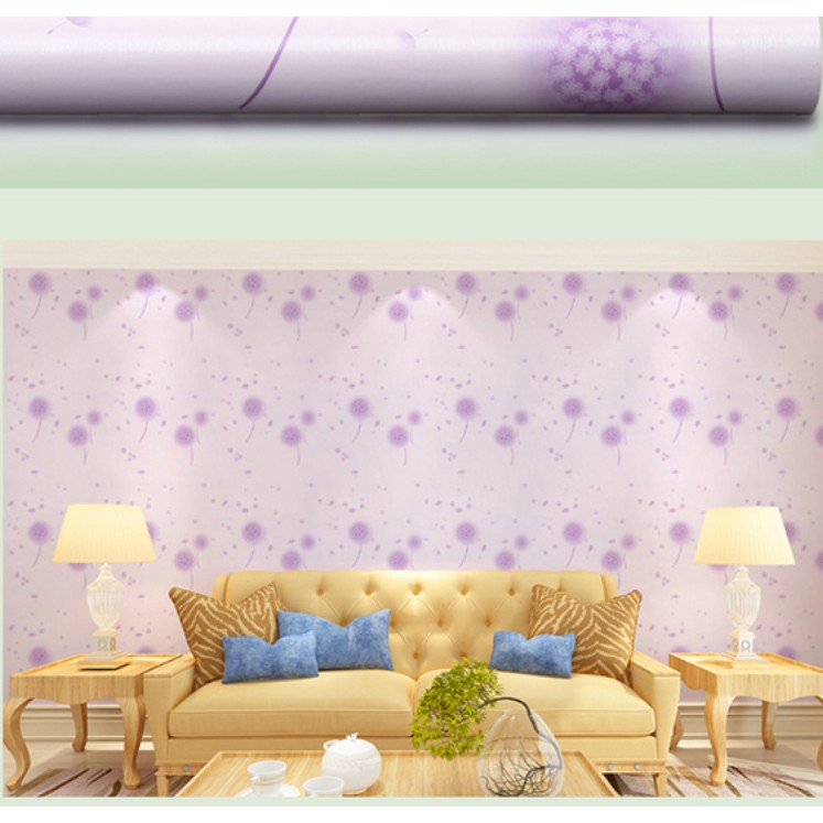 Cuộn 5m giấy dán tường bồ công tím khổ rộng 45cm