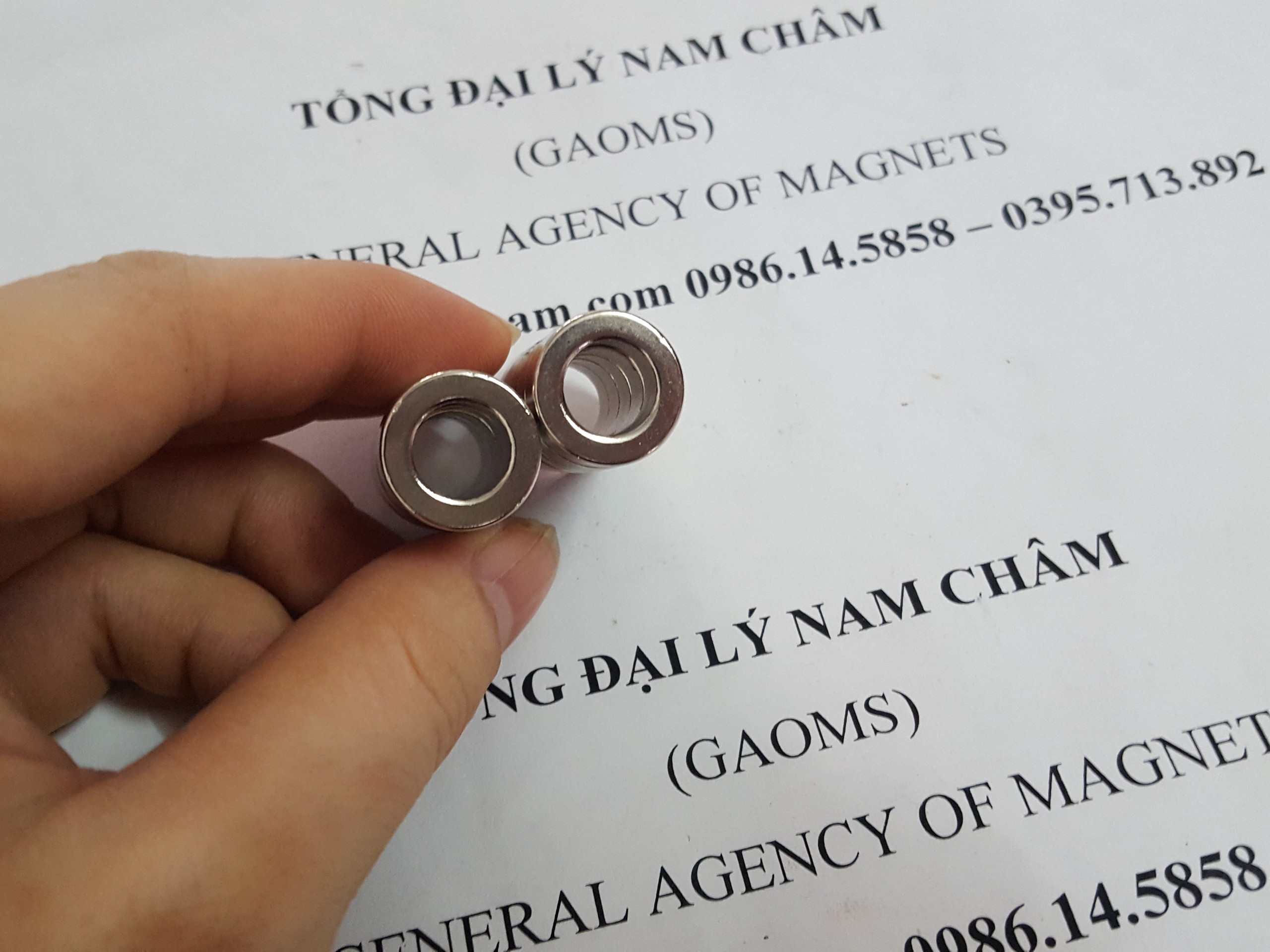 5 viên nam châm hình nhẫn 15x5 lỗ 9mm
