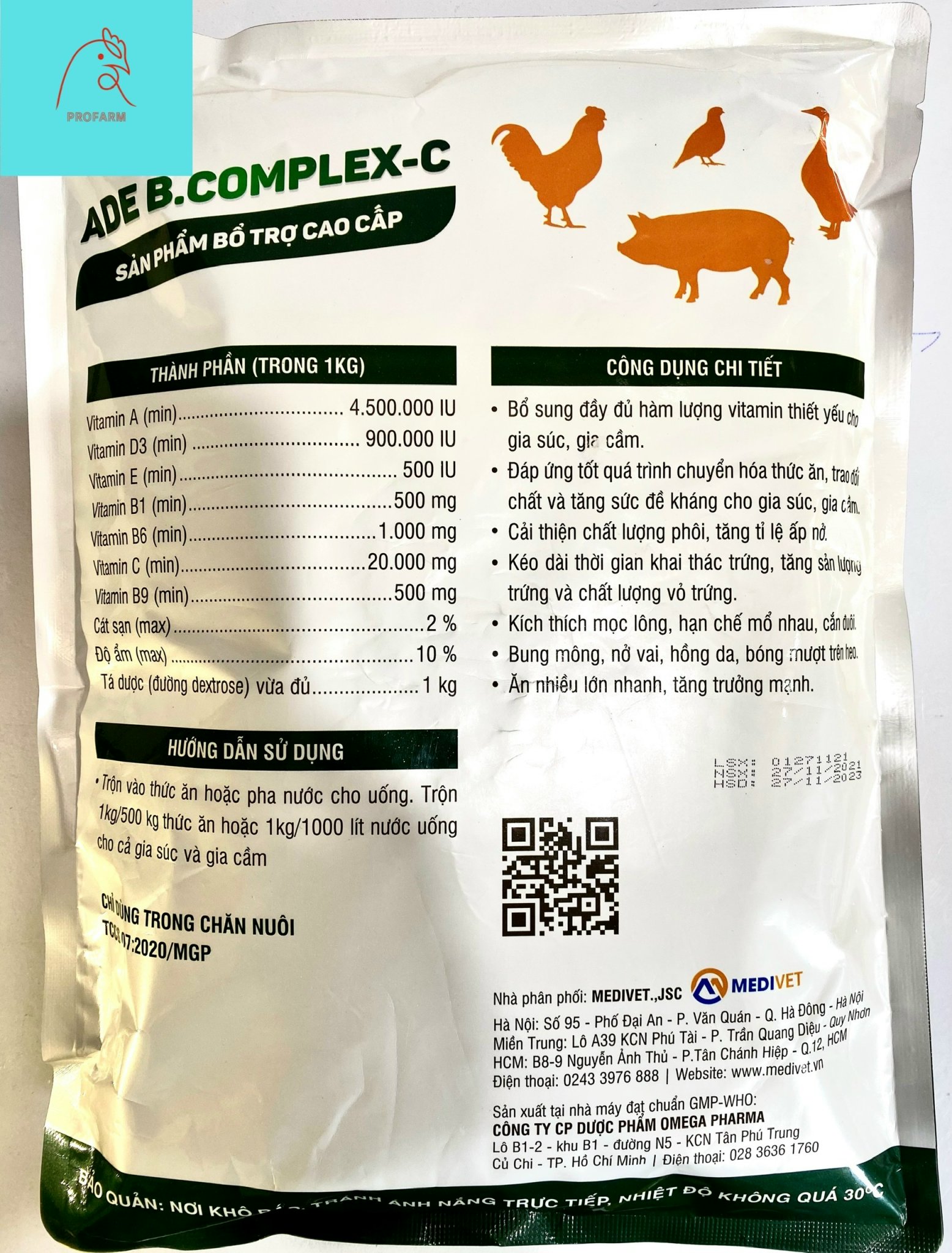 [Nhập RS0822 giảm 30k cho đơn 99k]Bcomlex(100G) Đẹp mã dày lườn vật nuôi