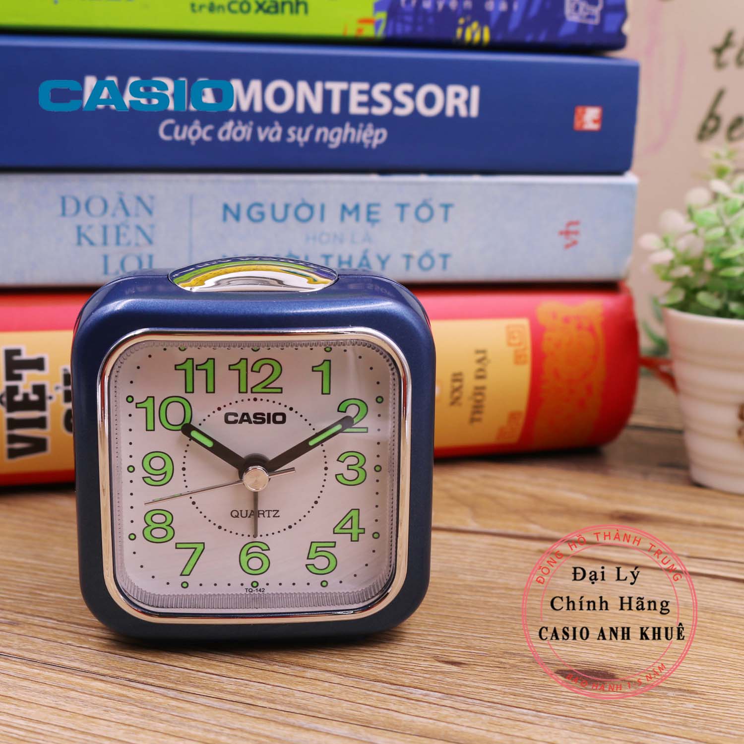 Đồng hồ để bàn Casio TQ-142-2DF có báo thức( Kích thước 7.7×7.2×4.9 cm )