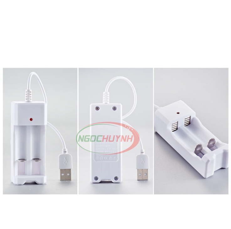 Bộ sạc 2 khe pin AA/AAA đa năng đầu USB
