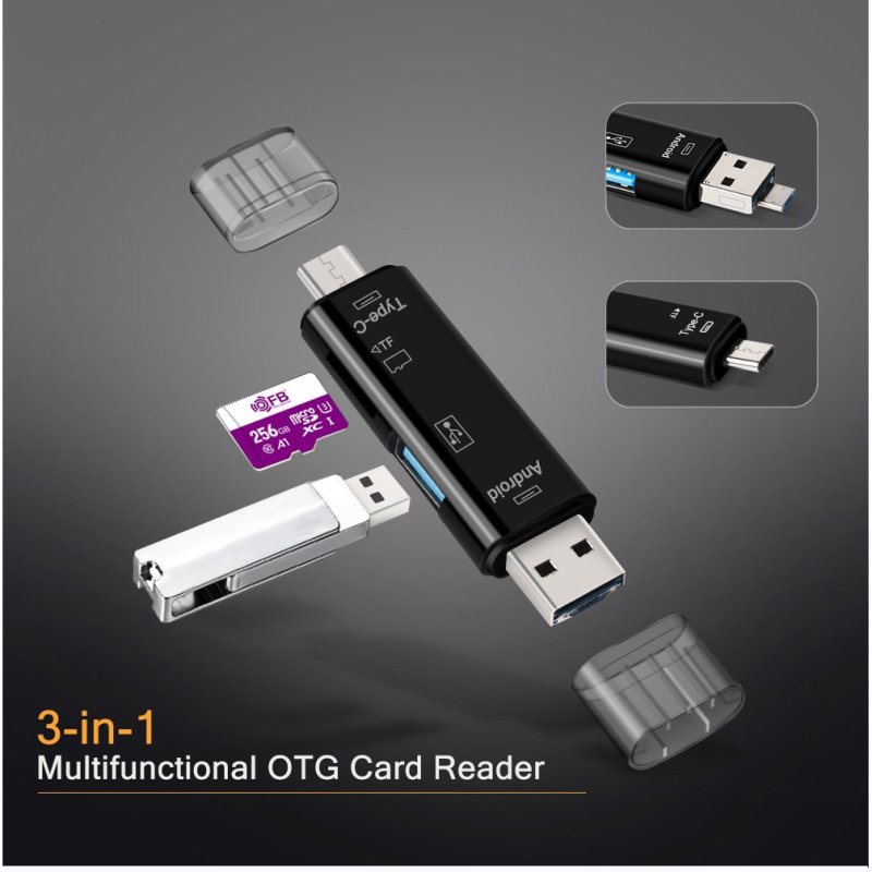 Bảng giá Đầu đọc thẻ nhớ OTG MicroUSB và USB 2.0 nguồn vào 3 trong 1 Reader OTG 3in1 (Type-C/MicroUSB/TF) Phong Vũ