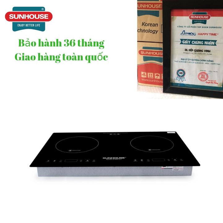 Bếp từ đôi sunhouse shb 9101, bếp từ đôi tặng kèm aptomat, invecter tiết kiệm điện-quang vinh