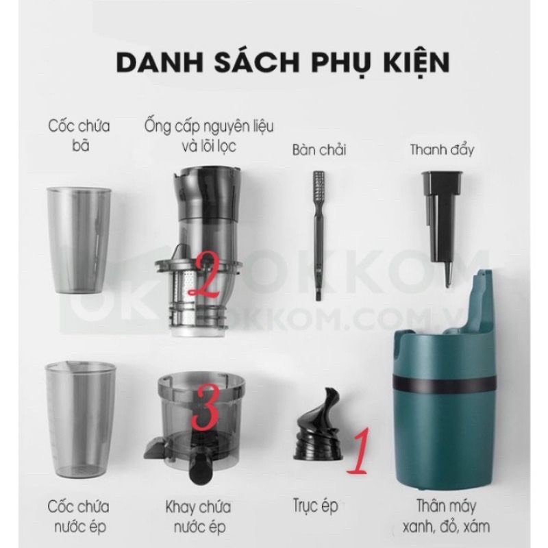 PHỤ KIỆN MÁY ÉP CHẬM HÃNG MOKKOM MK199