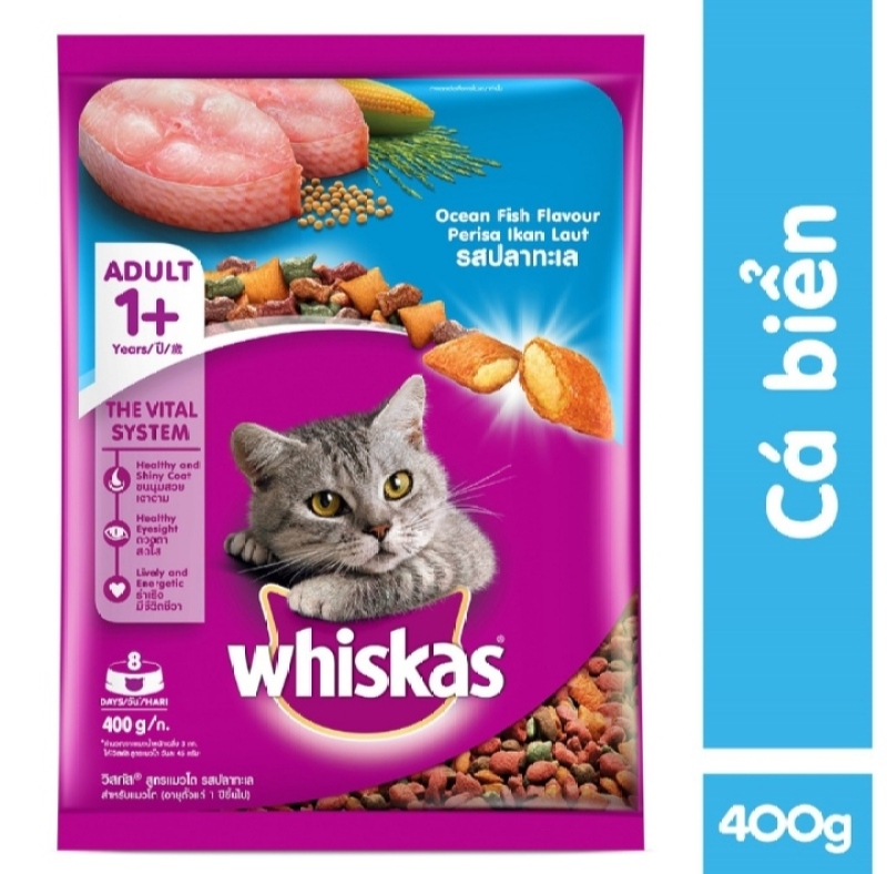 Thức ăn cho mèo Whiskas vị cá biển túi 400g