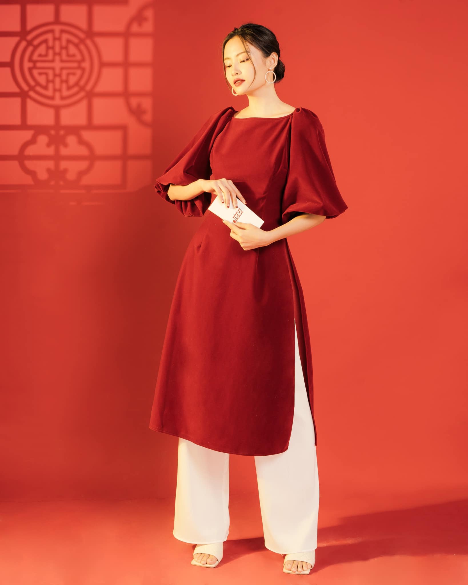 The19club - Quần áo dài lụa satin Liên