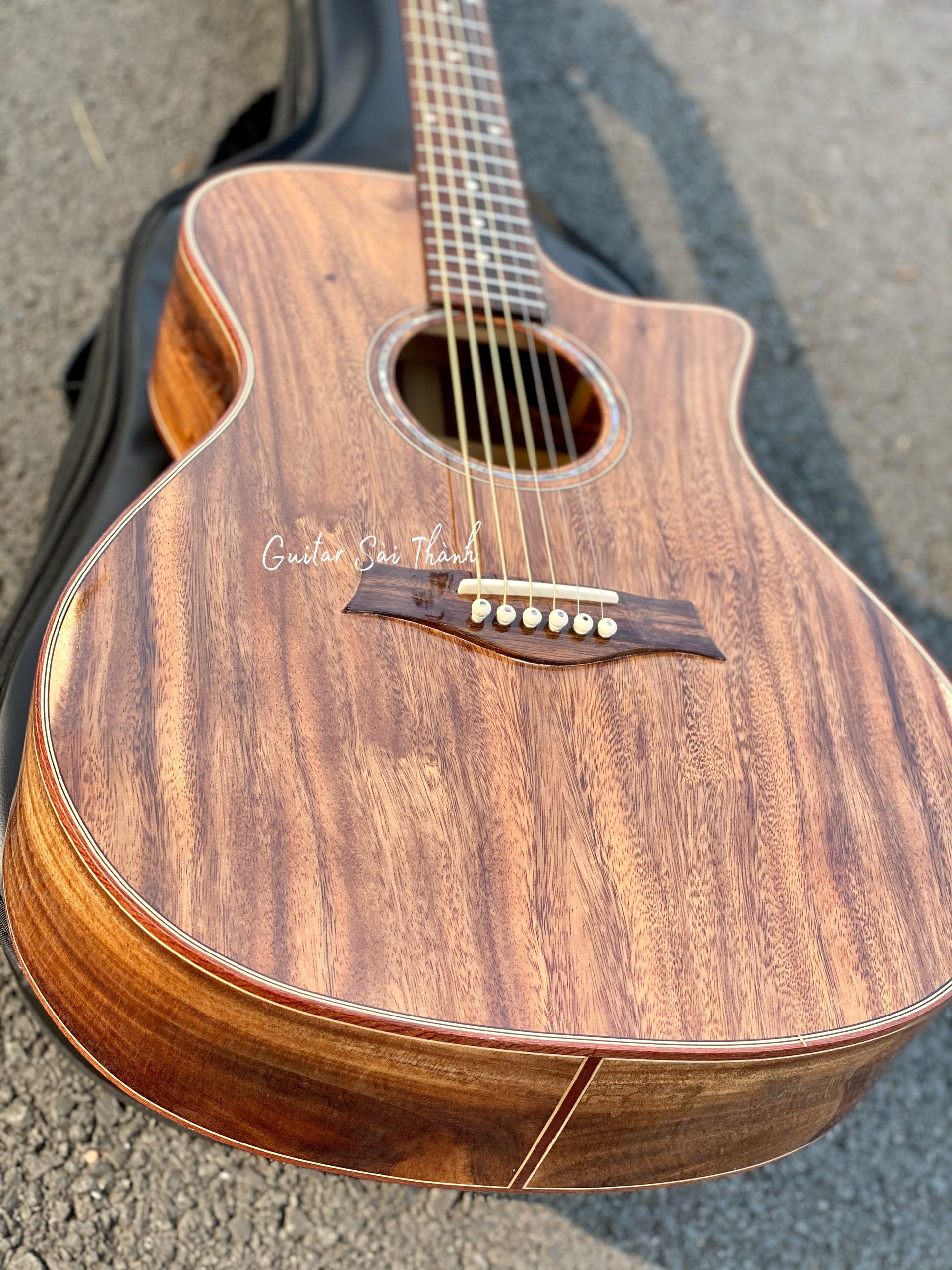 (Miễn Phí Ship) Đàn guitar acoustic FULL gỗ điệp kĩ