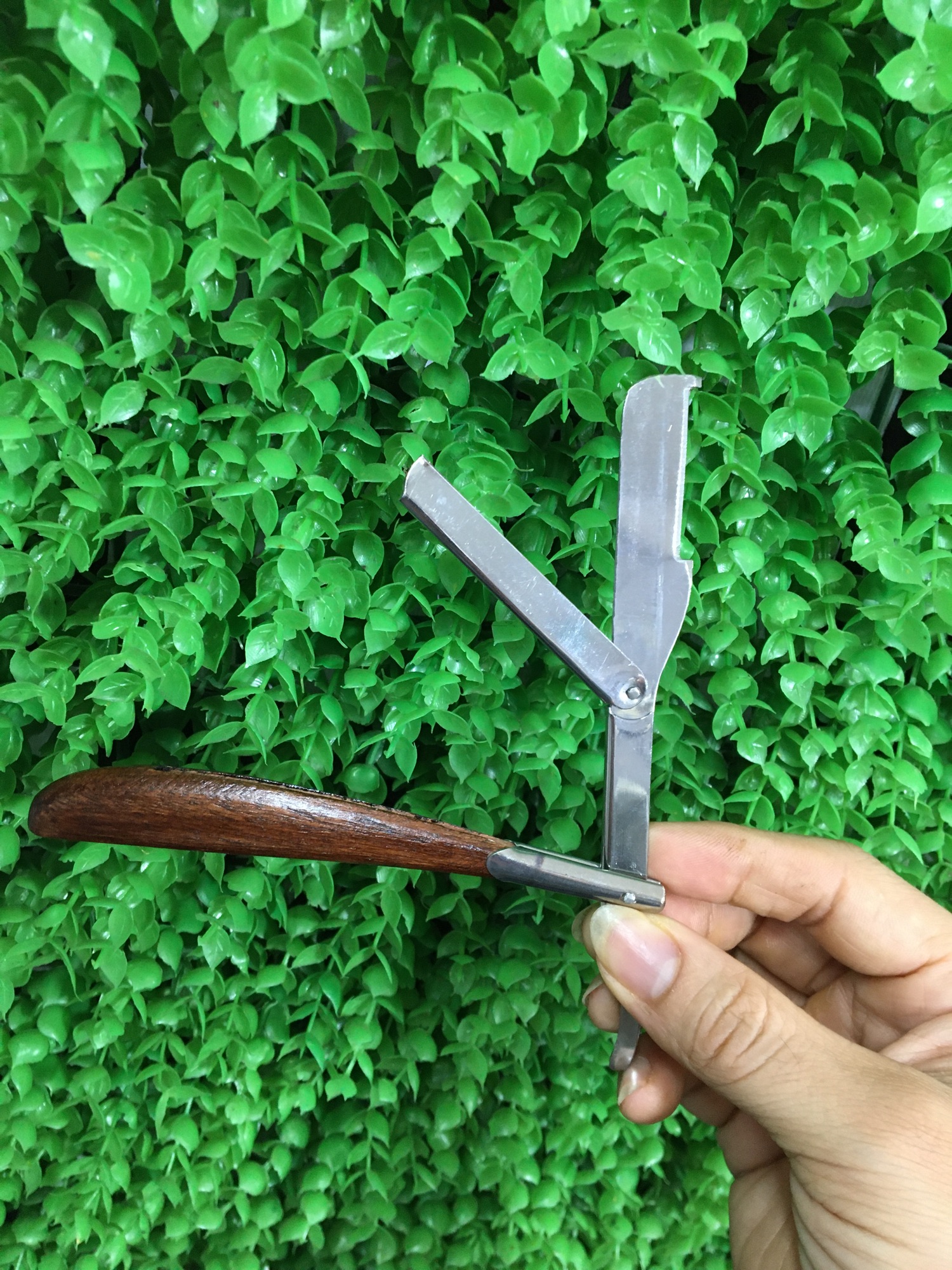 Dao cạo râu cán gỗ