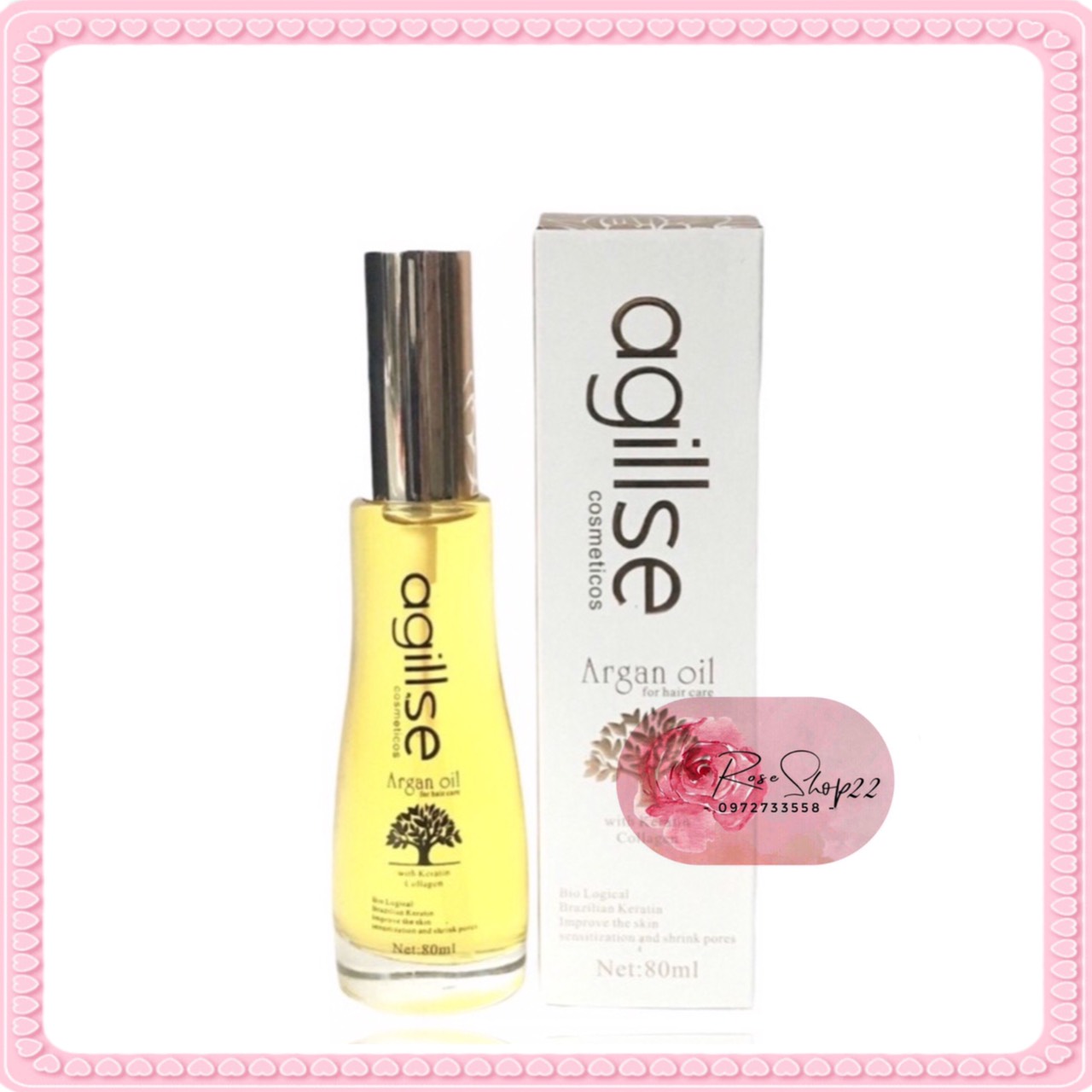 Tinh dầu dưỡng tóc agillse Argan Oil 80ml