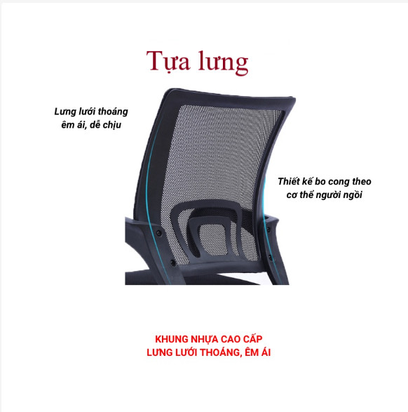 HCM GYM19 - Phụ kiện ghế văn phòng - không phải cả ghế - Ghế lưới văn phòng chân xoay Mẫu B01 siêu rẻ và bền