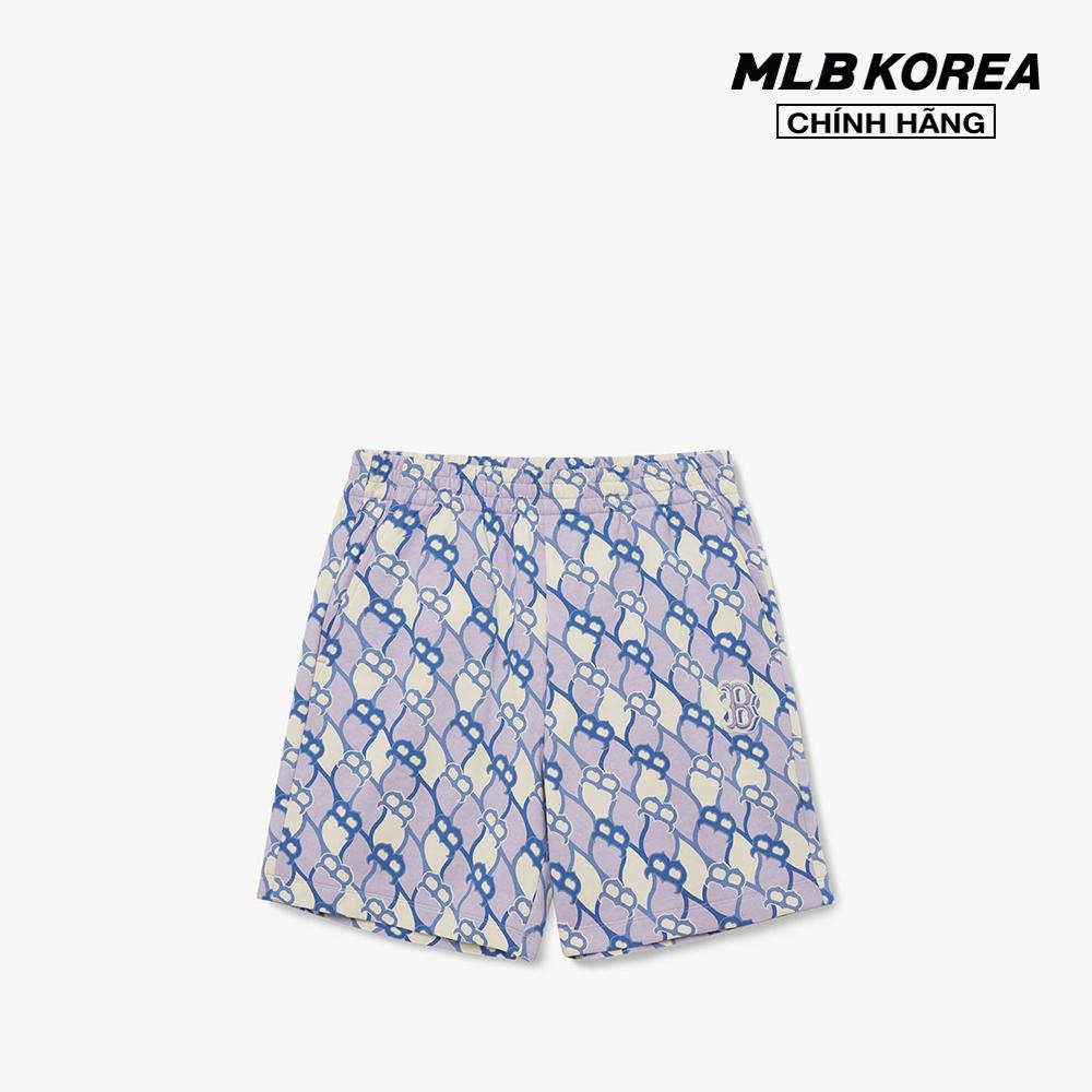 Mlb - quần shorts unisex ống rộng argyle monogram pattern 5 3aspm0333-43crs