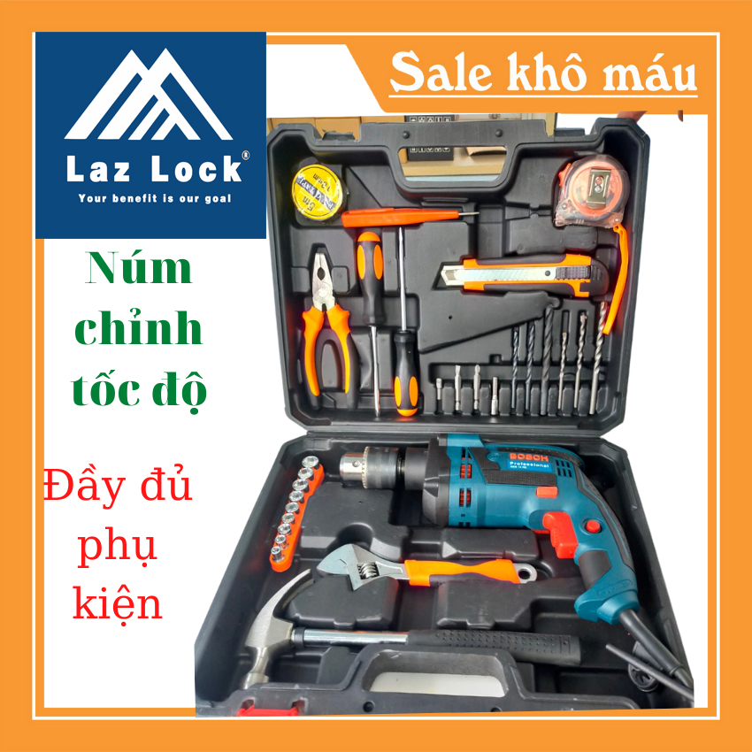 Bộ vali máy khoan bossch gsb 13re công suất 910w bảo hành 12 tháng toàn quốc . chuyên dùng khoan các bề mặt cứng như tường bê tông đồ nội thất đồ gỗ... dễ dàng.