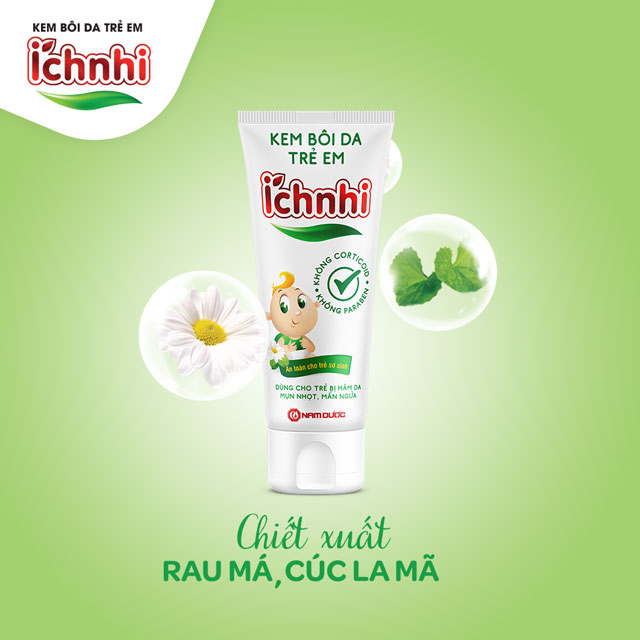 Kem bôi da trẻ em Ích Nhi -Dùng cho trẻ bị hăm da, mụn nhọt, mẩn ngứa