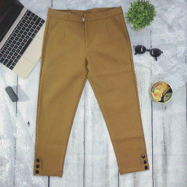 [HCM]Quần cotton 9 tấc dây kéo (mẫu 1 cúc dây kéo)