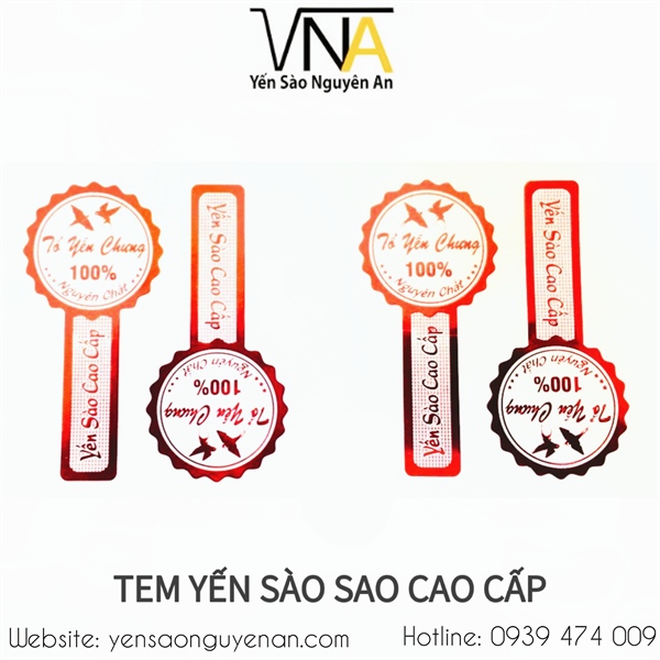 [SP000632 - 10] COMBO 10 TỜ TEM YẾN SÀO CAO CẤP VÀNG